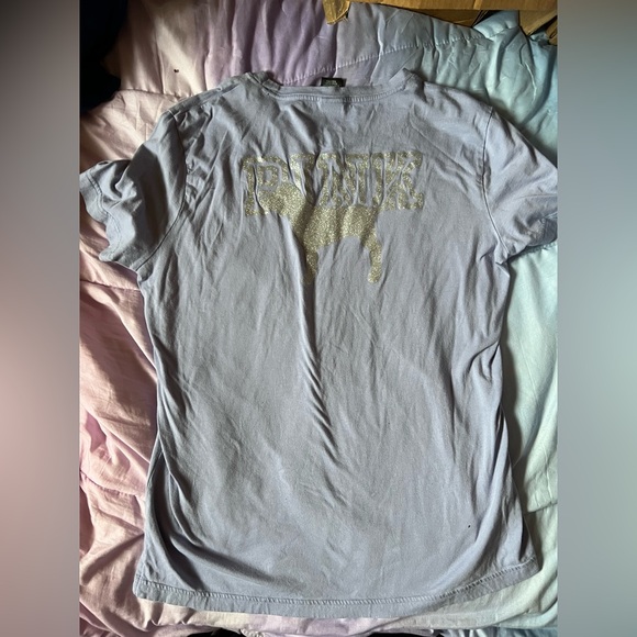 VS PINK Glitter campus tee - Picture 1 of 5